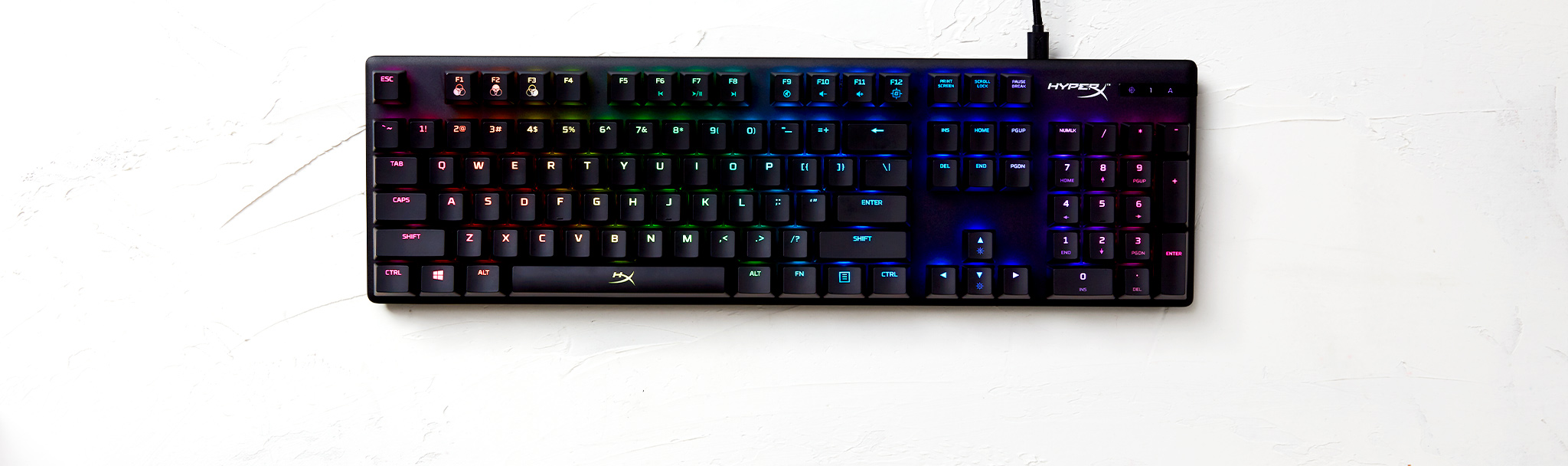 Bàn phím HyperX Alloy Origins (USB/HyperX Blue Switch) (HX-KB6BLX-US) trang bị dải led RGB 